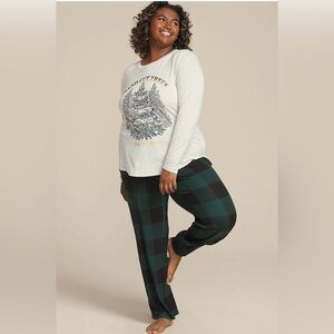 Plaid Pajama Set in Black and Green